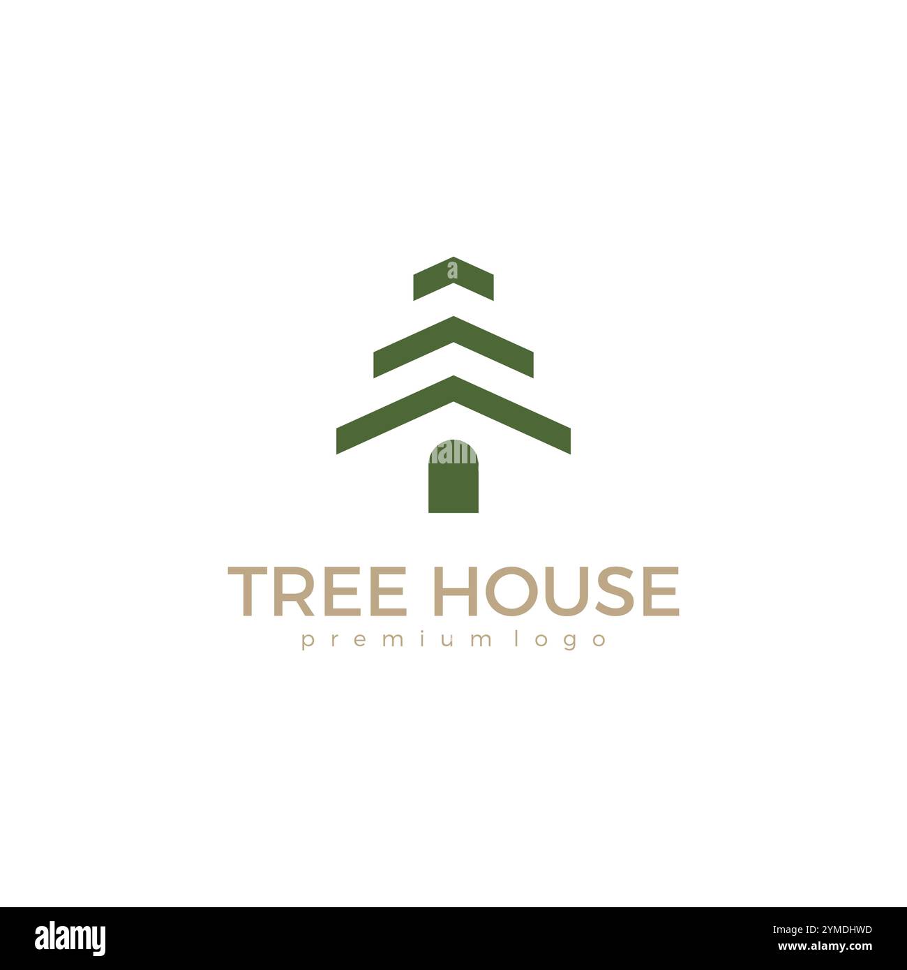 Baumhaus-Pine-Logo. Symbol „Wald“ Stock Vektor