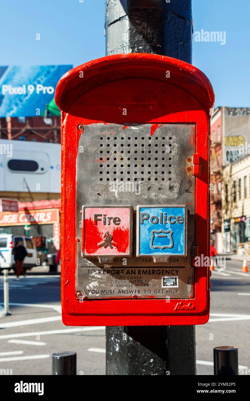 Notrufzentrale für Polizei und Feuerwehr in Manhattan New york City usa für die Meldung von Notfällen Stockfoto