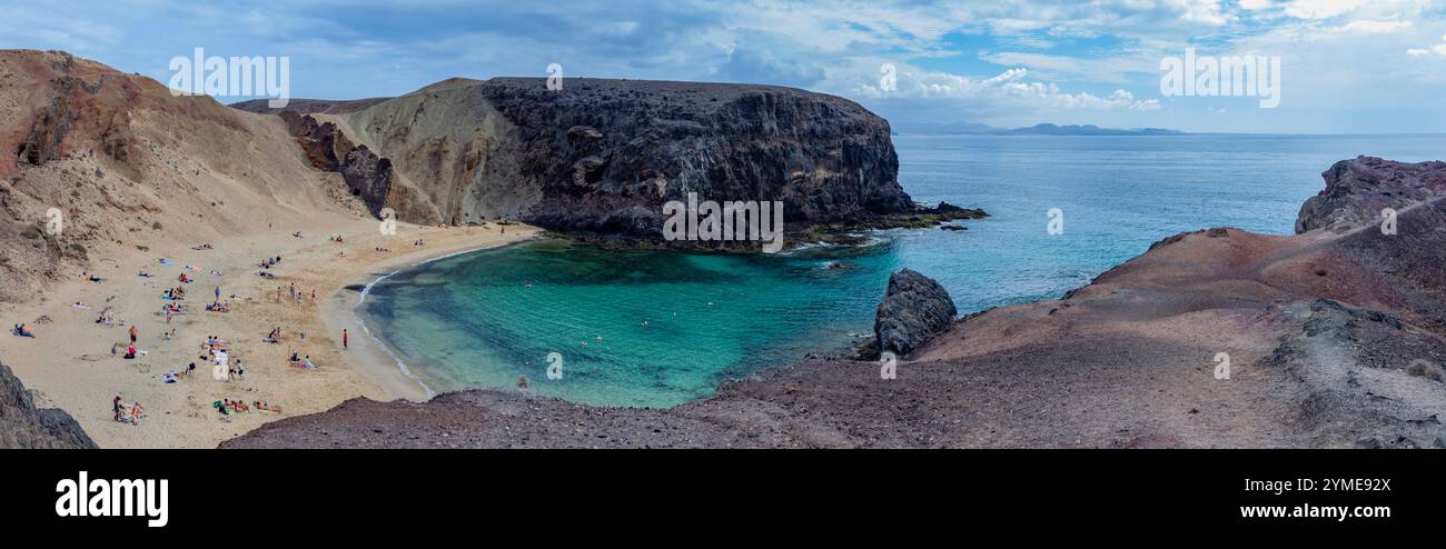 Strand Punta de Papagayo, Playa Blanca. Lanzarote Island. Kanarische Inseln Spanien. Europa Stockfoto