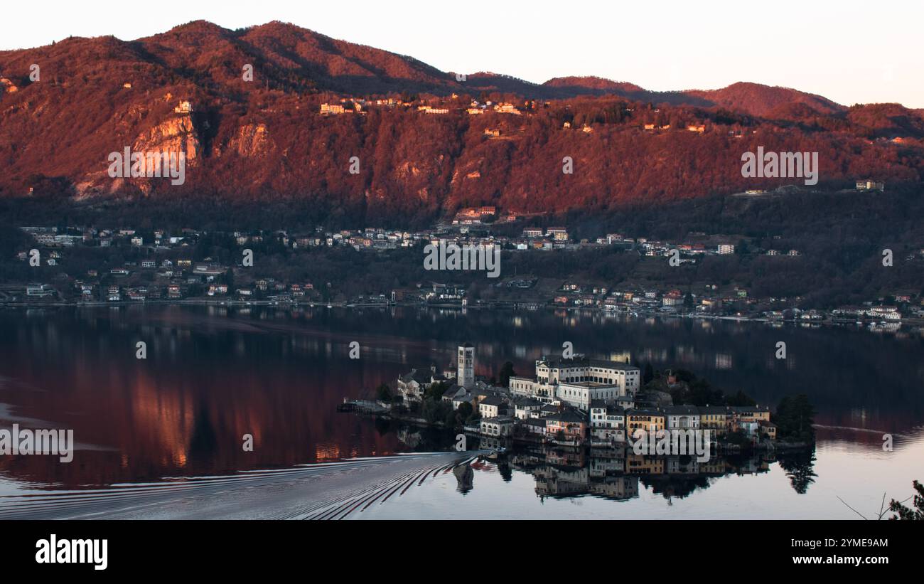 Landschaften rund um Orta San Giulio, Piemont, Turin Stockfoto