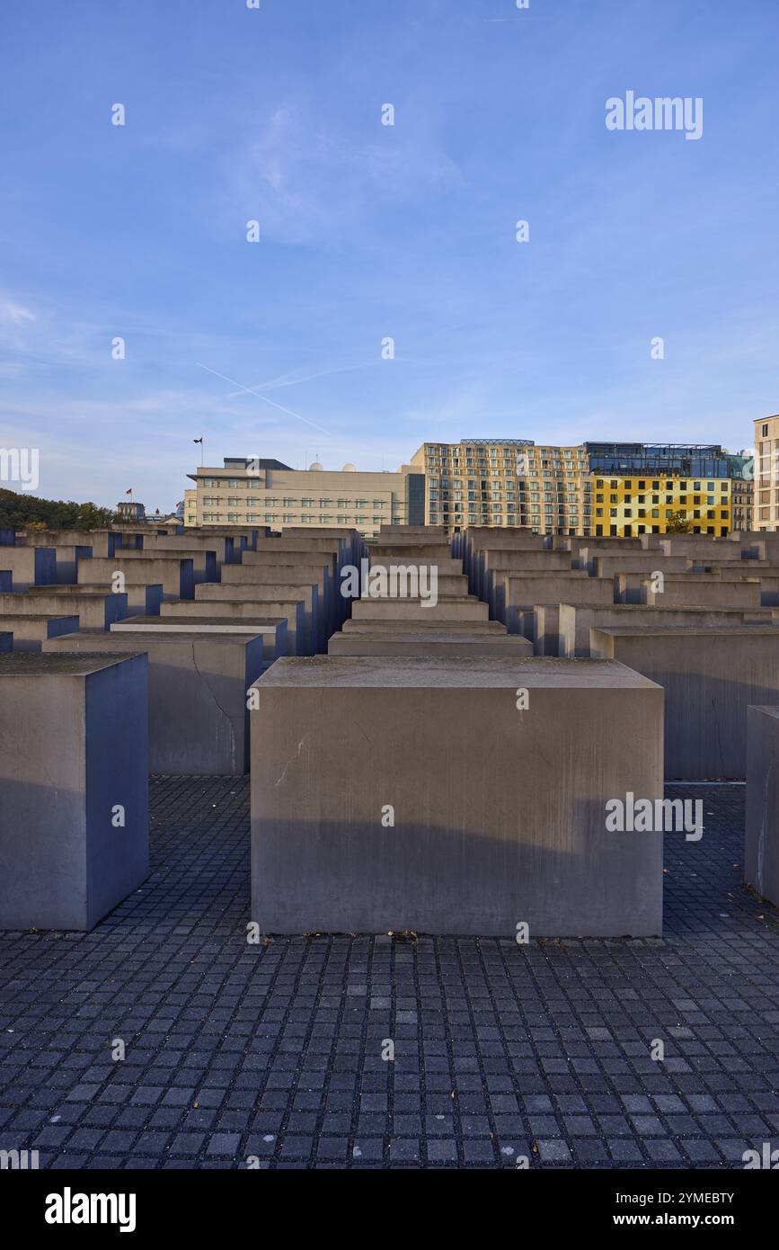 Gedenkstätte für die ermordeten Juden Europas, Holocaust-Gedenkstätte bei Nacht in Berlin, Hauptstadt, unabhängige Stadt, Bundesland Berlin, Deutschland, Europa Stockfoto