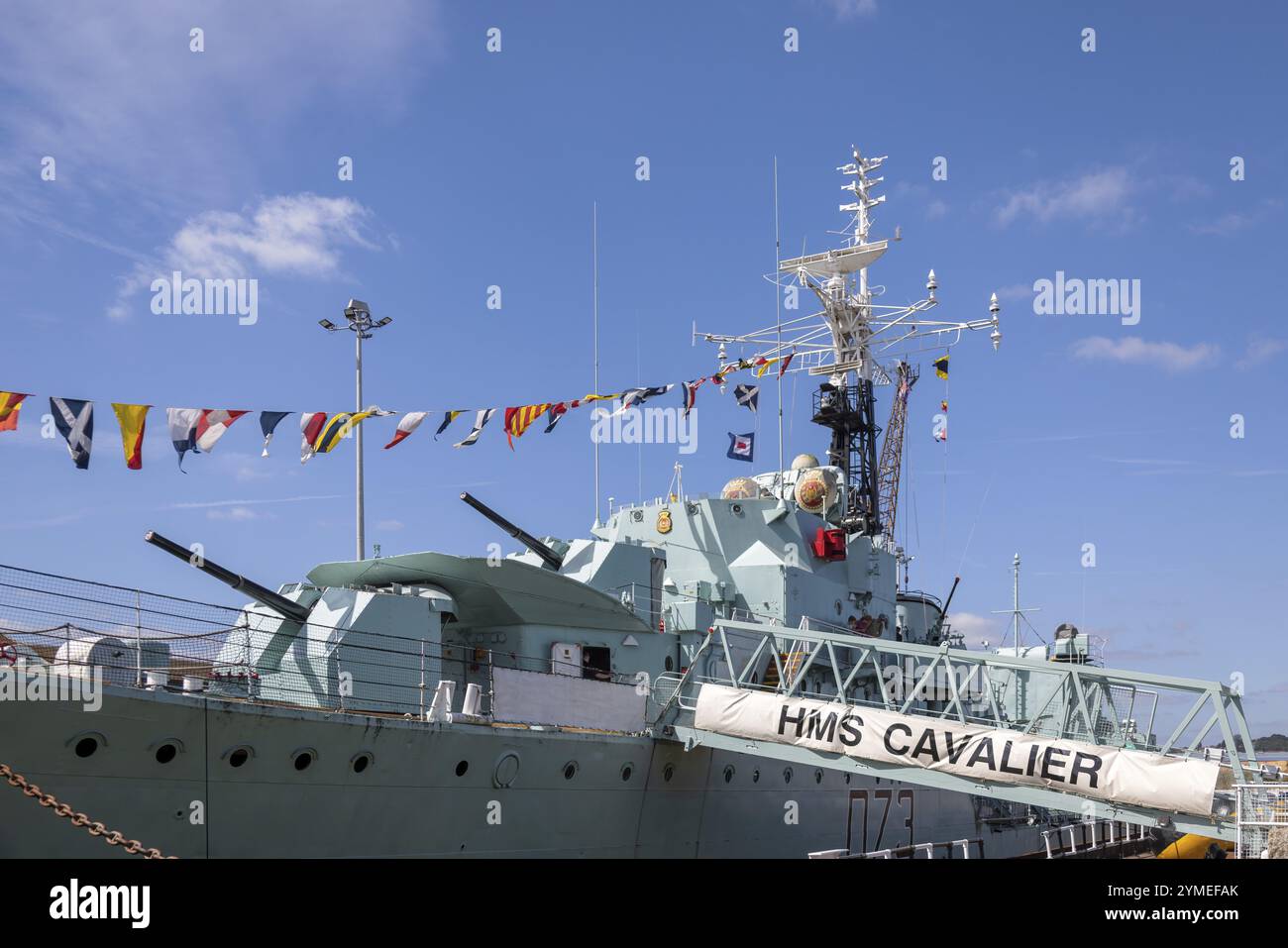 CHATHAM, KENT, GROSSBRITANNIEN, 9. AUGUST. Blick auf die HMS Cavalier in Chatham, Kent, Großbritannien am 09. August 2024 Stockfoto