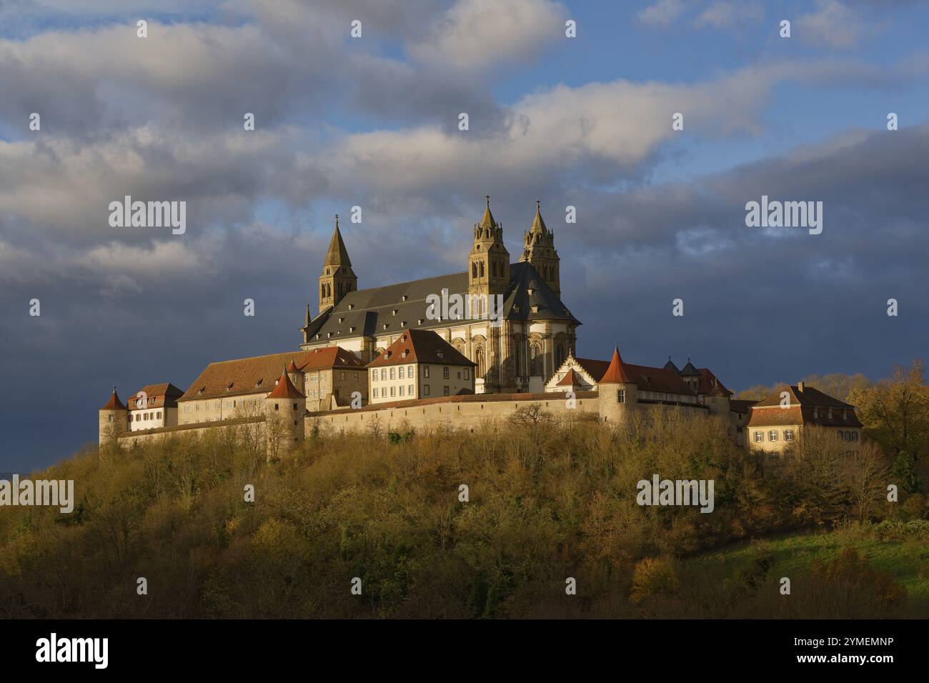 Comburg, Benediktinerkloster, Jakobsweg, Mittelalter, Schwäbische Halle, Kocher Tal, Kocher, Hohenlohe, Heilbronn-Franken, Baden-Württemberg Stockfoto