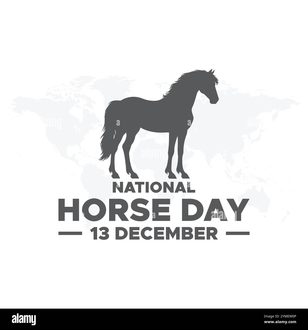 National Horse Day 13. Dezember, Vektorgrafik des National Horse Day, gut für die nationale Feier des National Horse Day. Flaches Design. Flyer-Design. Stock Vektor