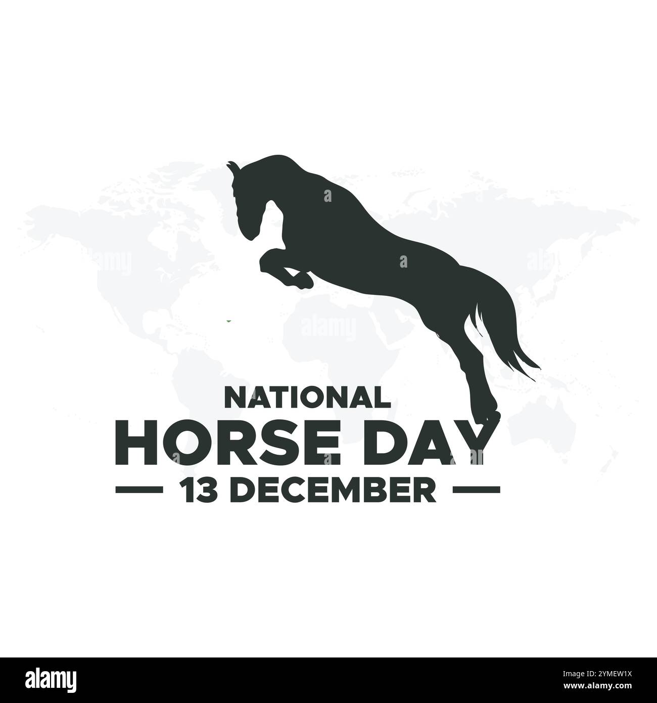 National Horse Day 13. Dezember, Vektorgrafik des National Horse Day, gut für die nationale Feier des National Horse Day. Flaches Design. Flyer-Design. Stock Vektor