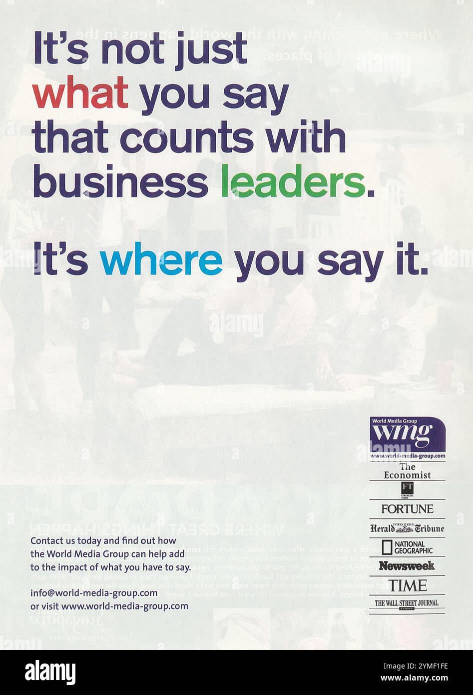 2008 World Media Group Magazine Ad Stockfoto