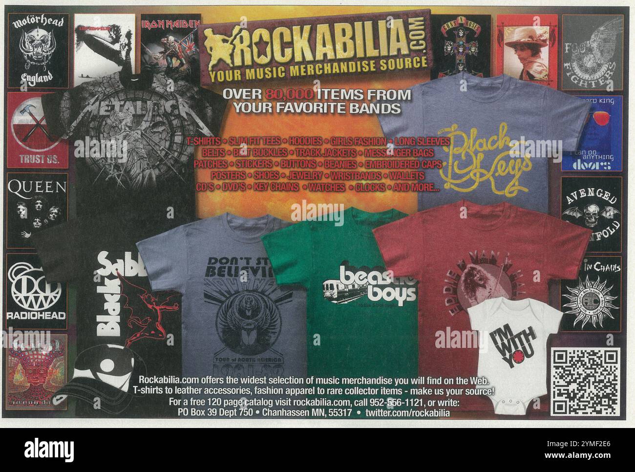 2012 Werbung für Rockabilia-Musik-Merchandise Stockfoto