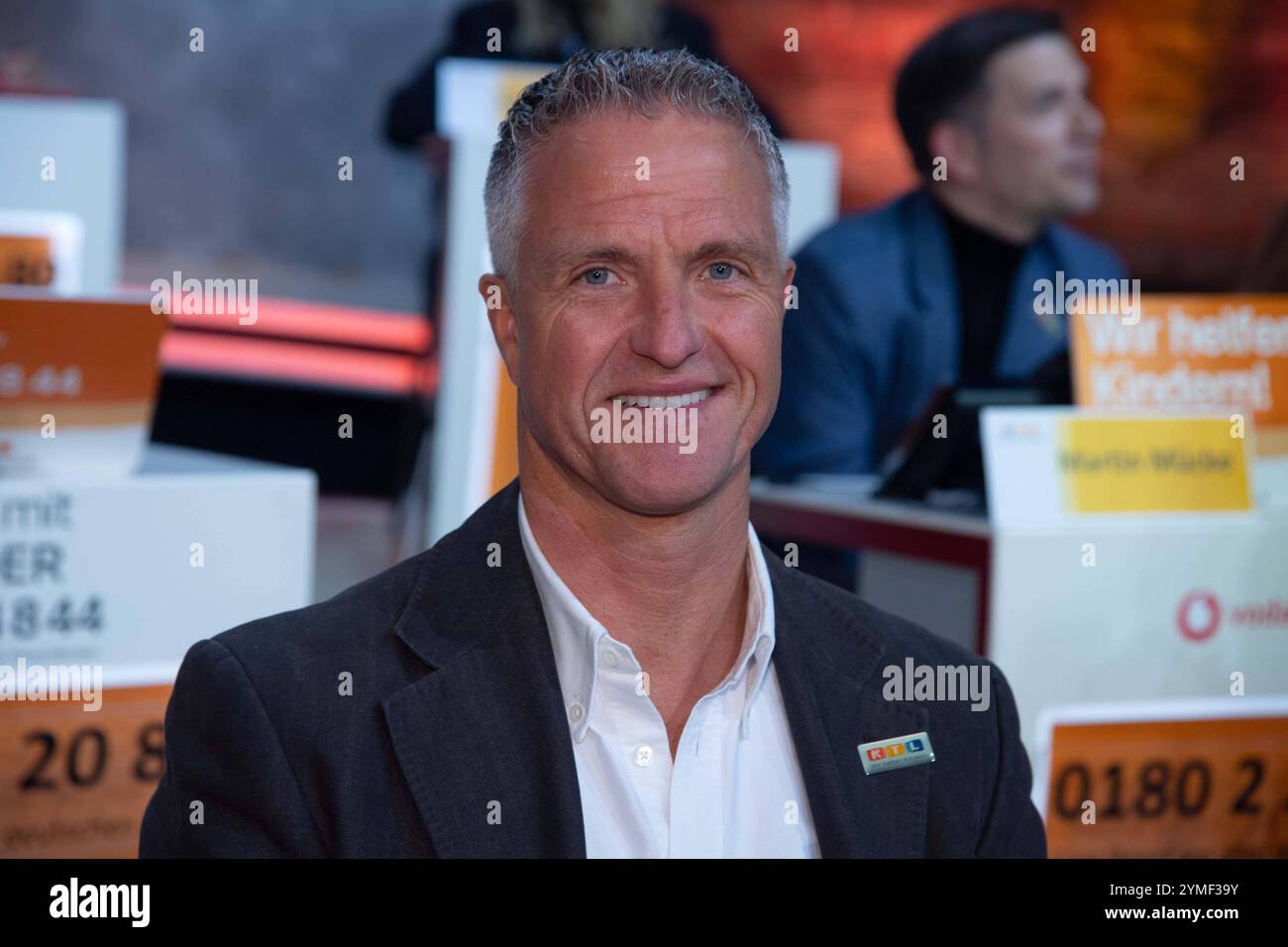 Ralf SCHUMACHER, Sky-Experte, Rennfahrer, 29. RTL Spendenmarathon Wir helfen Kindern , Fernsehen, 21.-22.11.2024 in Hürth, Deutschland, *** Ralf SCHUMACHER, Sky Expert, Rennfahrer, 29 RTL Spendenmarathon Wir helfen Kindern , Fernsehen, 21 22 11 2024 in Hürth, Deutschland, Stockfoto