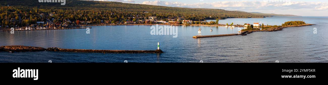 Luftaufnahme von Grand Marais, Minnesota, USA. Stockfoto