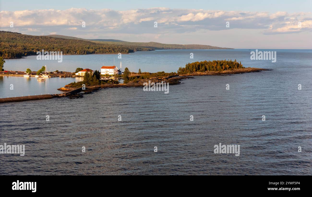 Luftaufnahme von Grand Marais, Minnesota, USA. Stockfoto