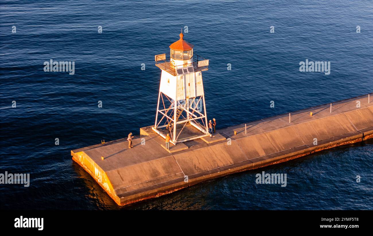 Luftaufnahme von Grand Marais, Minnesota, USA. Stockfoto
