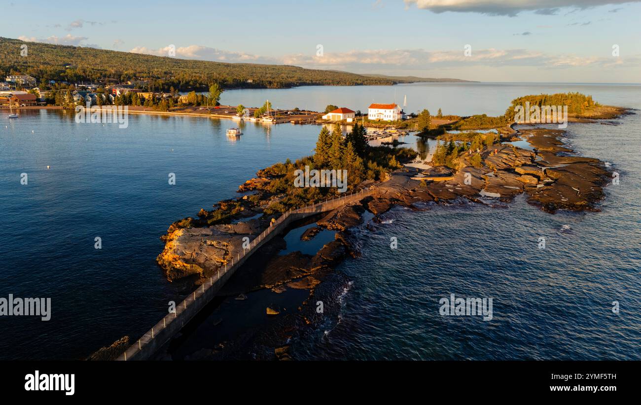 Luftaufnahme von Grand Marais, Minnesota, USA. Stockfoto