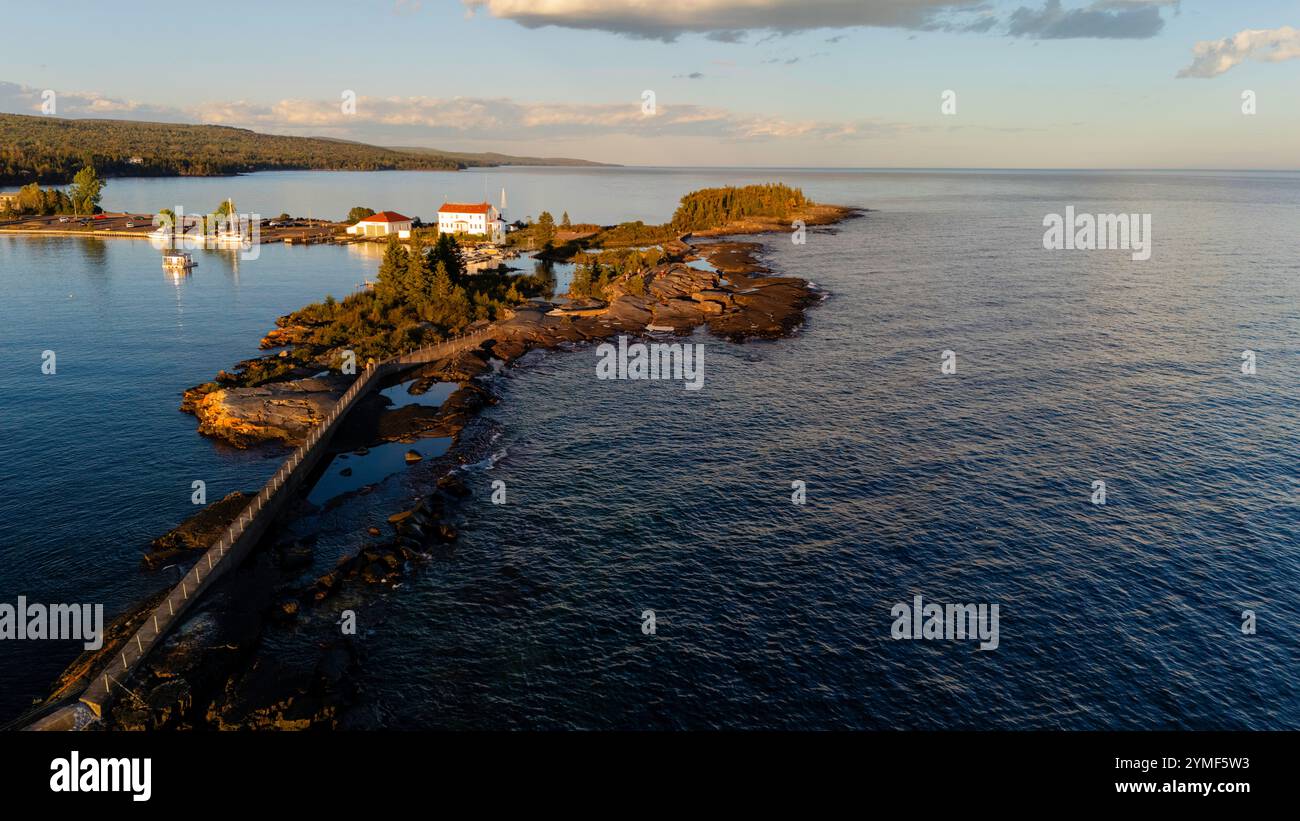 Luftaufnahme von Grand Marais, Minnesota, USA. Stockfoto