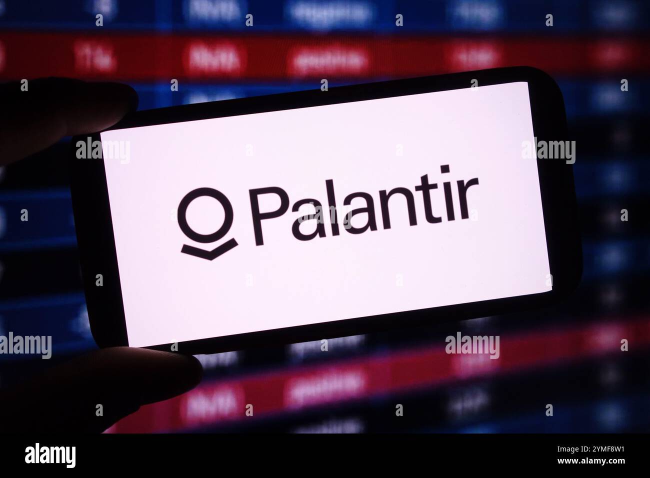 Polen. November 2024. In dieser Abbildung wird das Firmenlogo von Palantir auf einem Smartphone-Bildschirm angezeigt. (Credit Image: © Piotr SWAT/SOPA Images via ZUMA Press Wire) NUR REDAKTIONELLE VERWENDUNG! Nicht für kommerzielle ZWECKE! Stockfoto