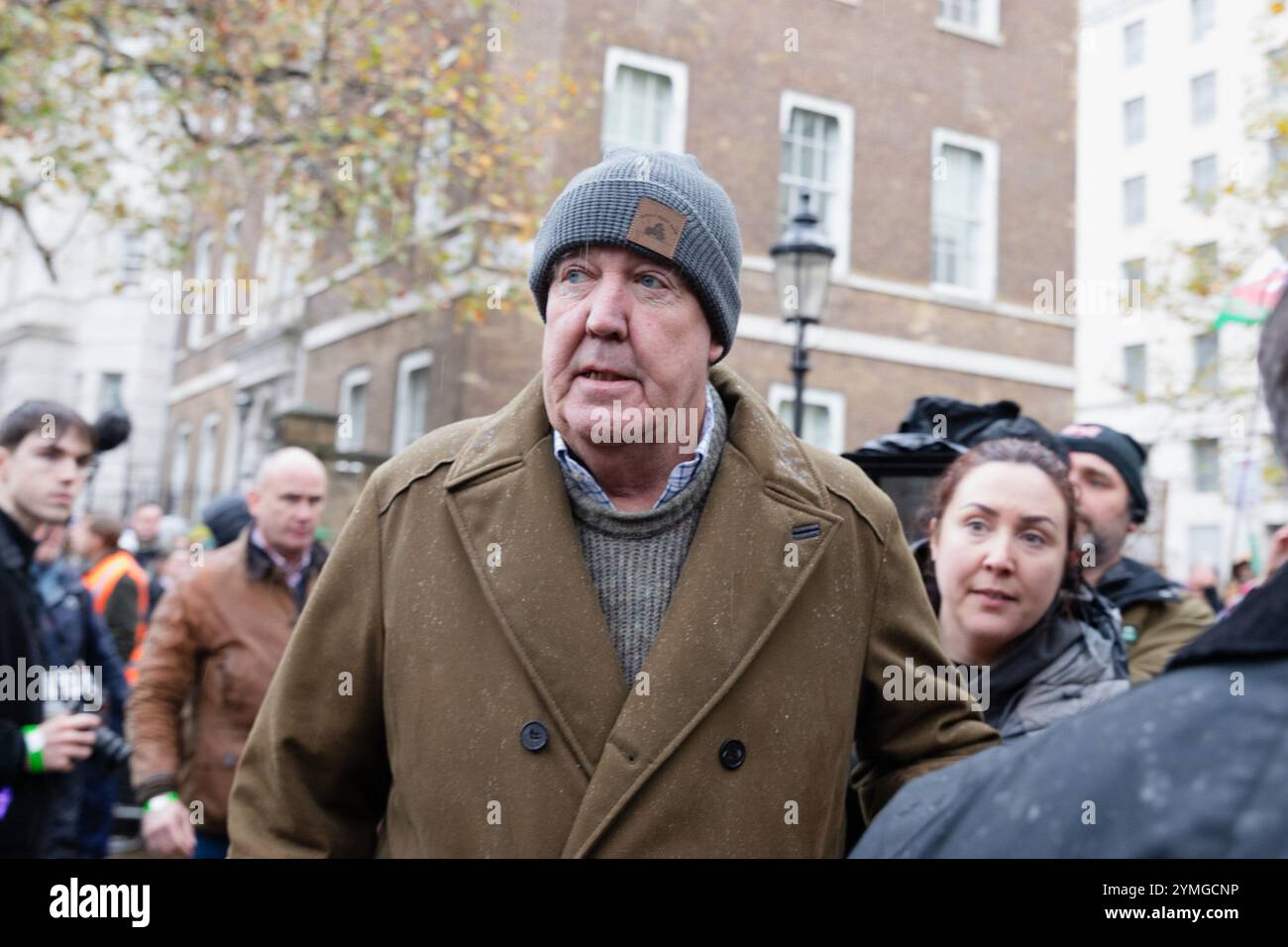 Jeremy Clarkson protestiert gegen die Änderung der Erbschaftssteuer von Labour auf Agrarland im Wert von über 1 Million Pfund. Stockfoto