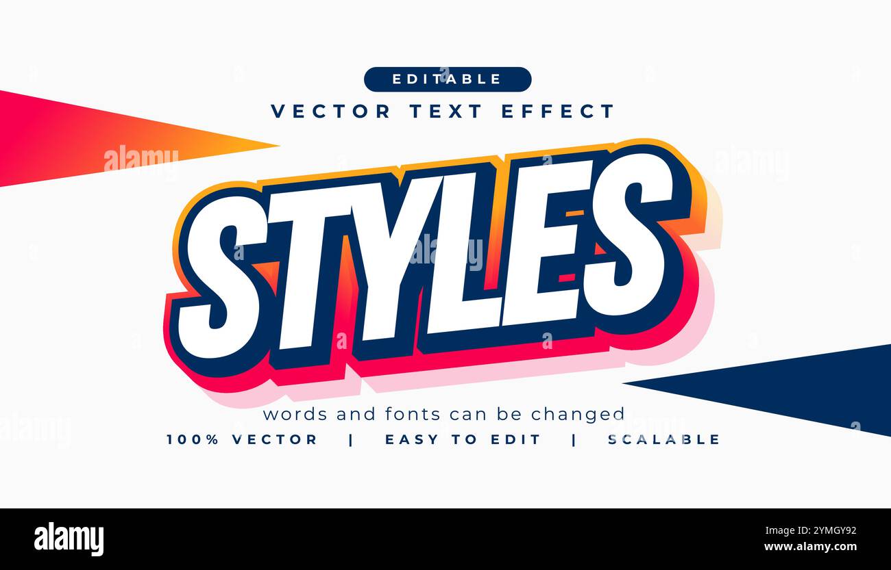 Bearbeitbarer Stil Schriftzug Texteffekt Vorlagenvektor Stock Vektor