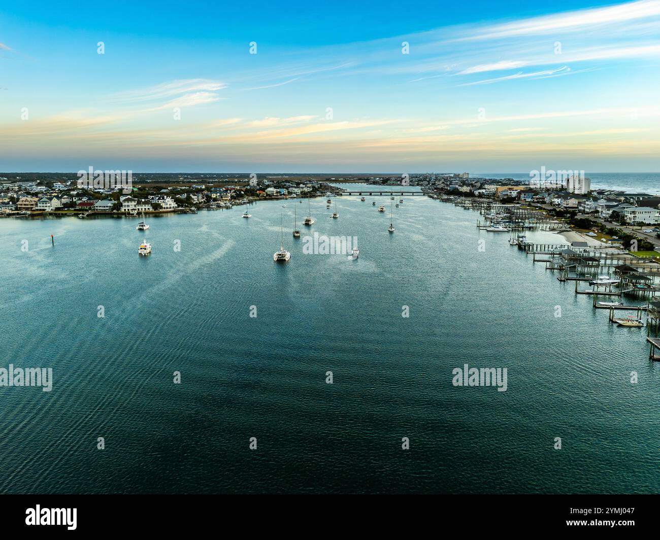 Segelboote in der Intracoastal verankert Stockfoto