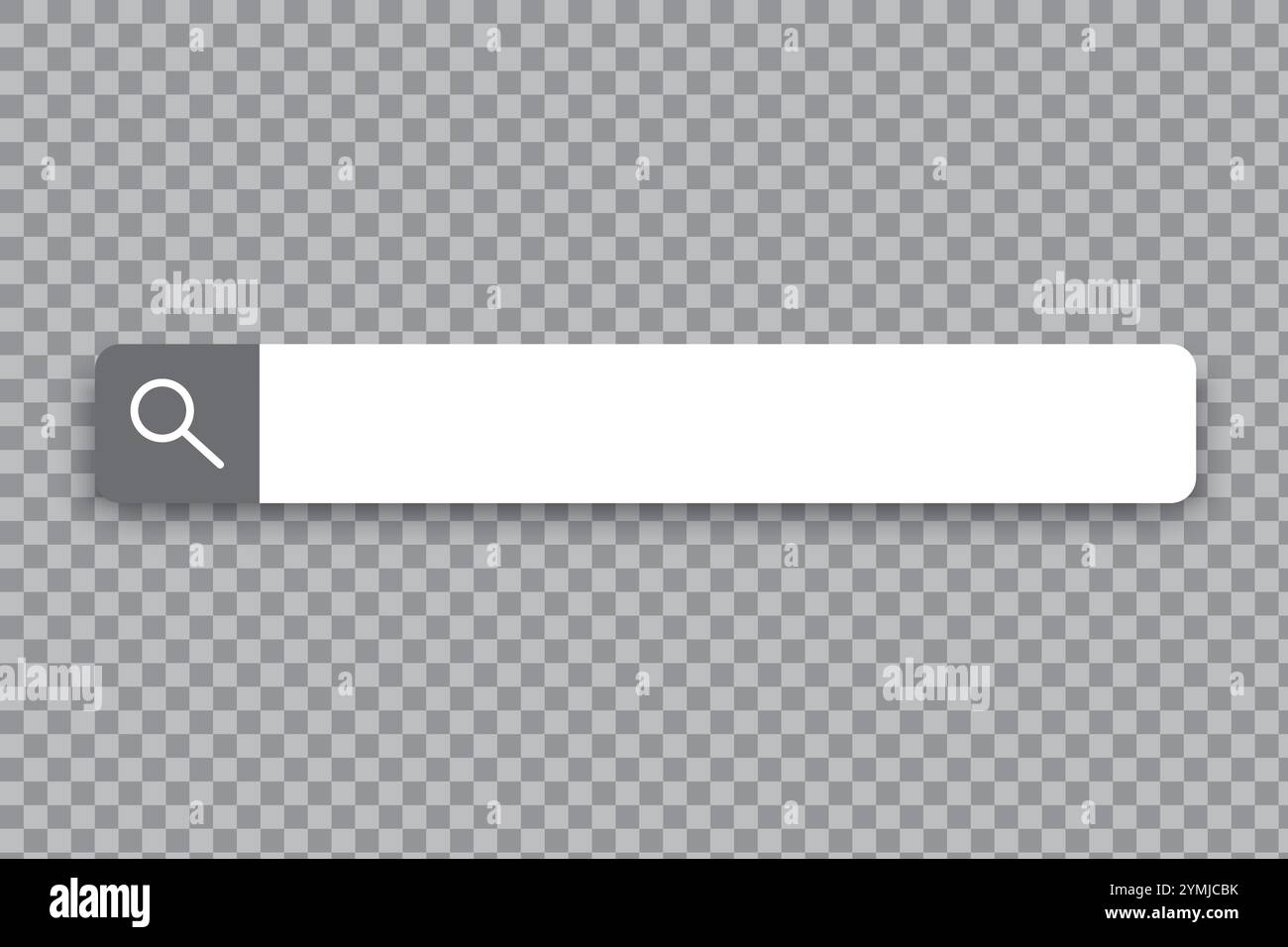 Suchleiste leer. Transparenter Hintergrundvektor. Lupensymbol. Minimales Suchfeld. Stock Vektor