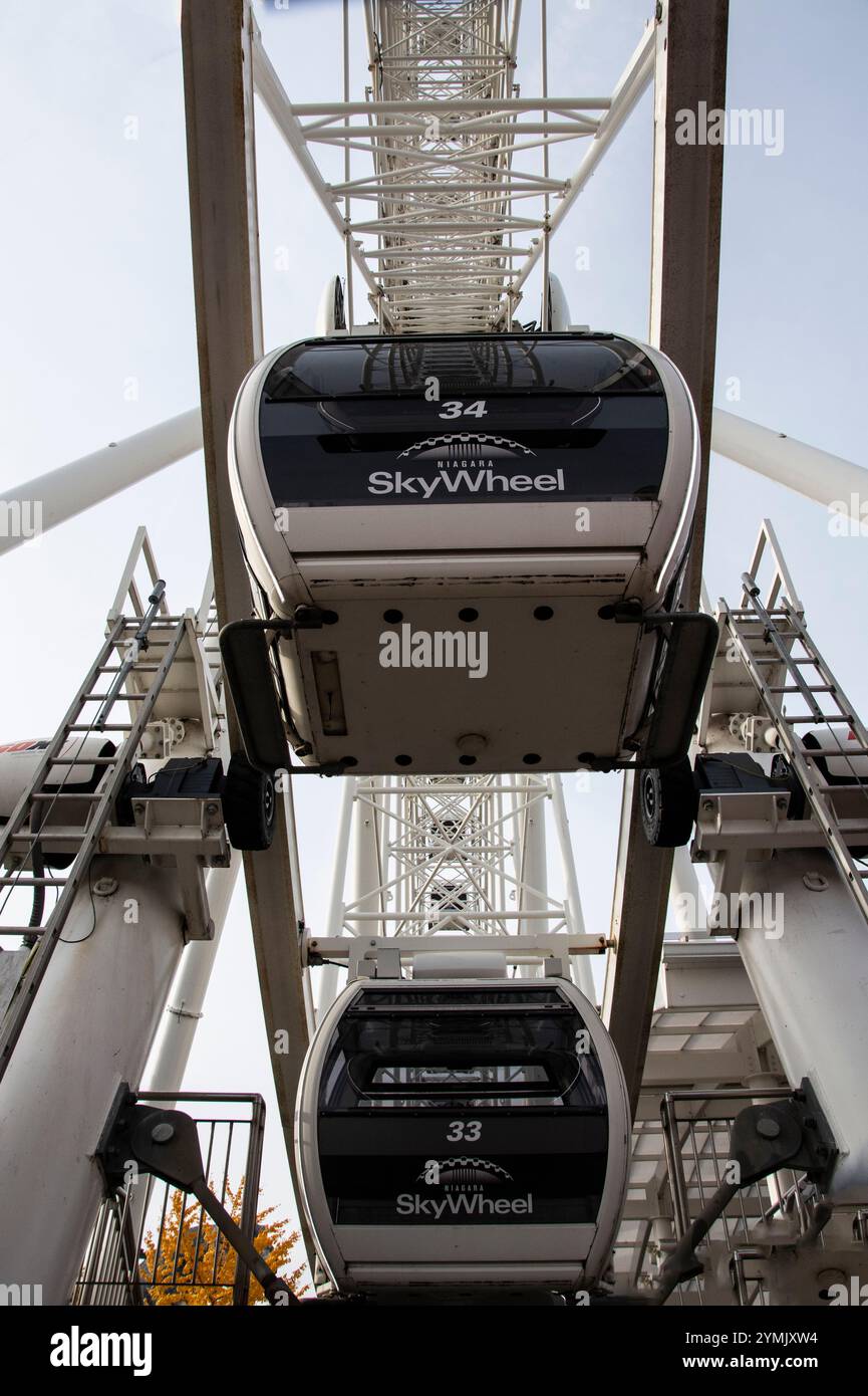 Sky Wheel Passagierabteile am Clifton Hill in Niagara Falls, Ontario, Kanada Stockfoto