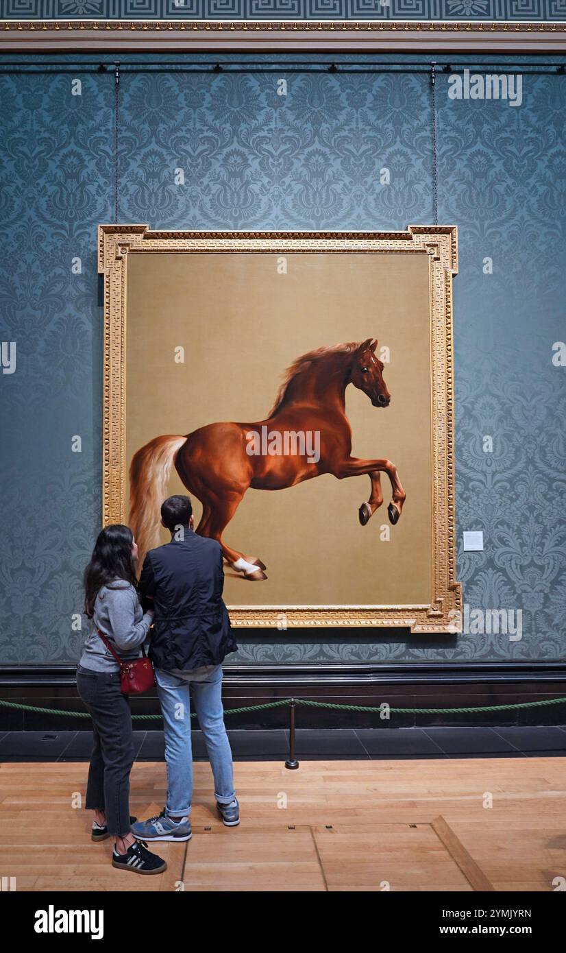 London, Großbritannien - 22. September 2024, National Gallery of Art, WhistleJacket von George Stubbs, Gemälde des Lieblingstraßpferdes eines Adligen aus dem 18. Jahrhundert Stockfoto