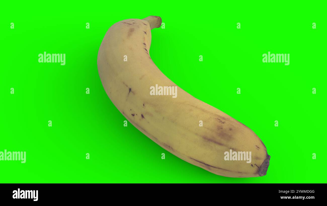 Banane mit grünem Hintergrund Stockfoto
