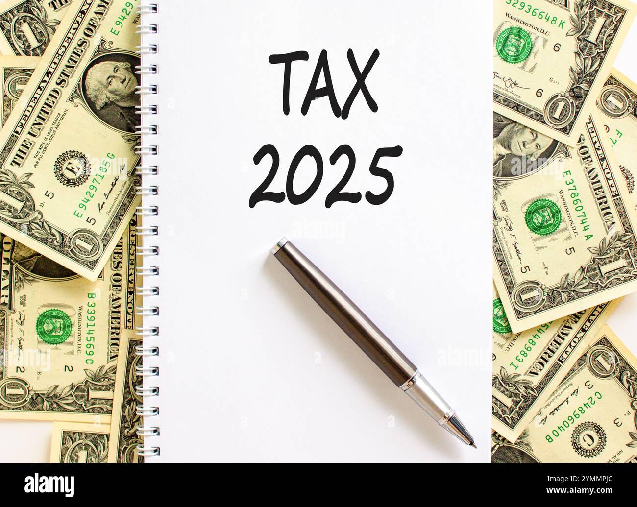 Planungssteuer 2025 Neujahrssymbol. Concept Words Tax 2025 auf