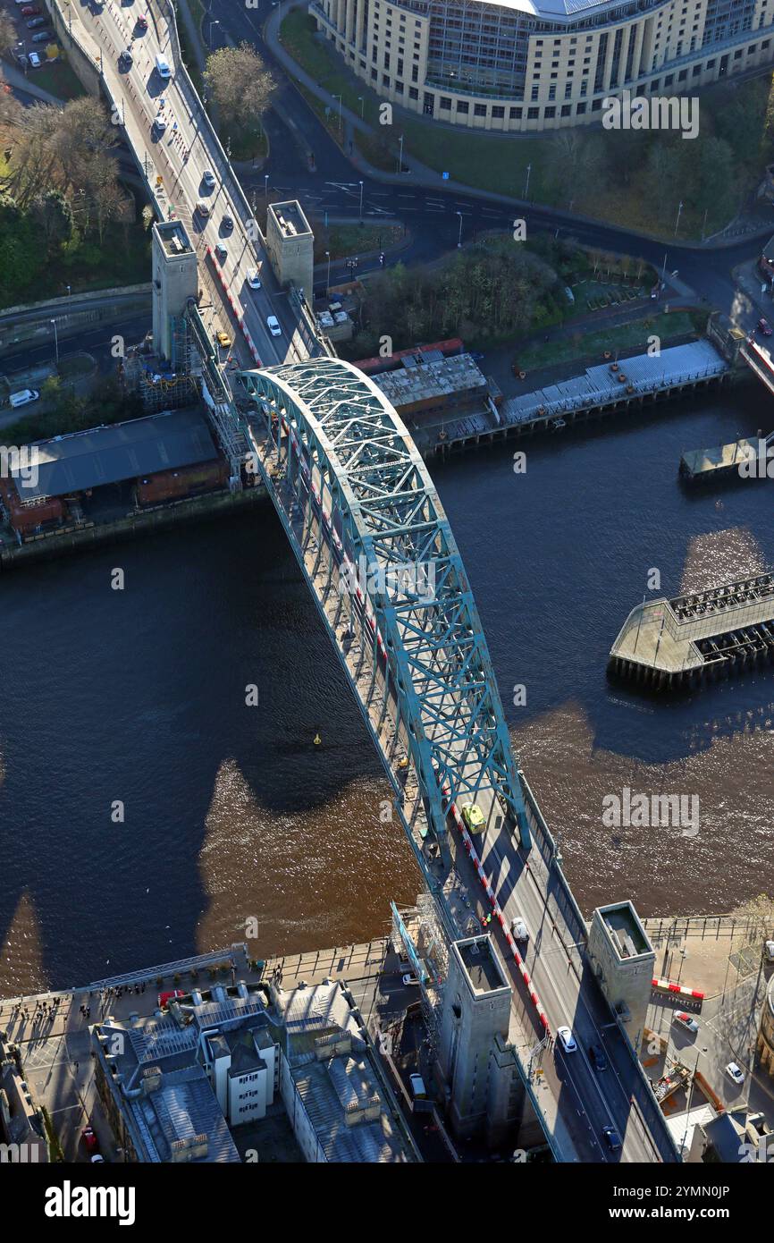 Luftaufnahme der Tyne Bridge, Gateshead, Tyne & Wear Stockfoto