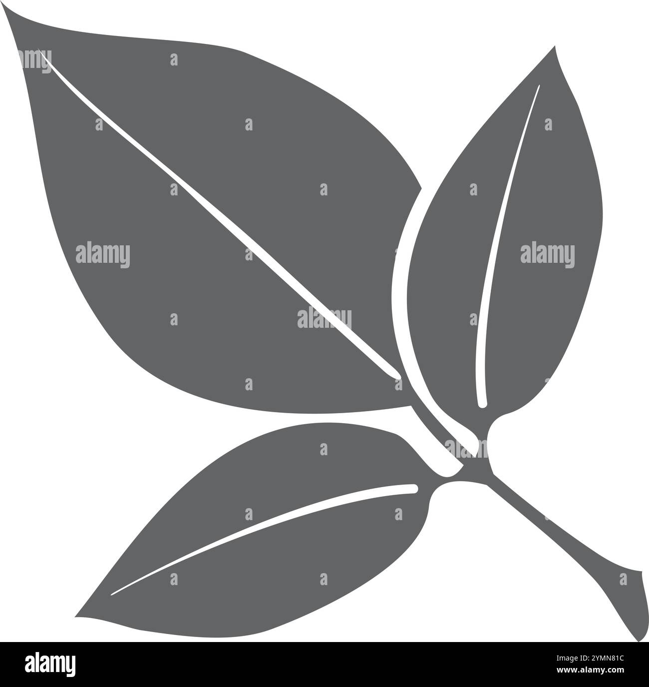 Blattsymbol schwarz. Natursymbol. ECO-Schild isoliert auf weißem Hintergrund Stock Vektor