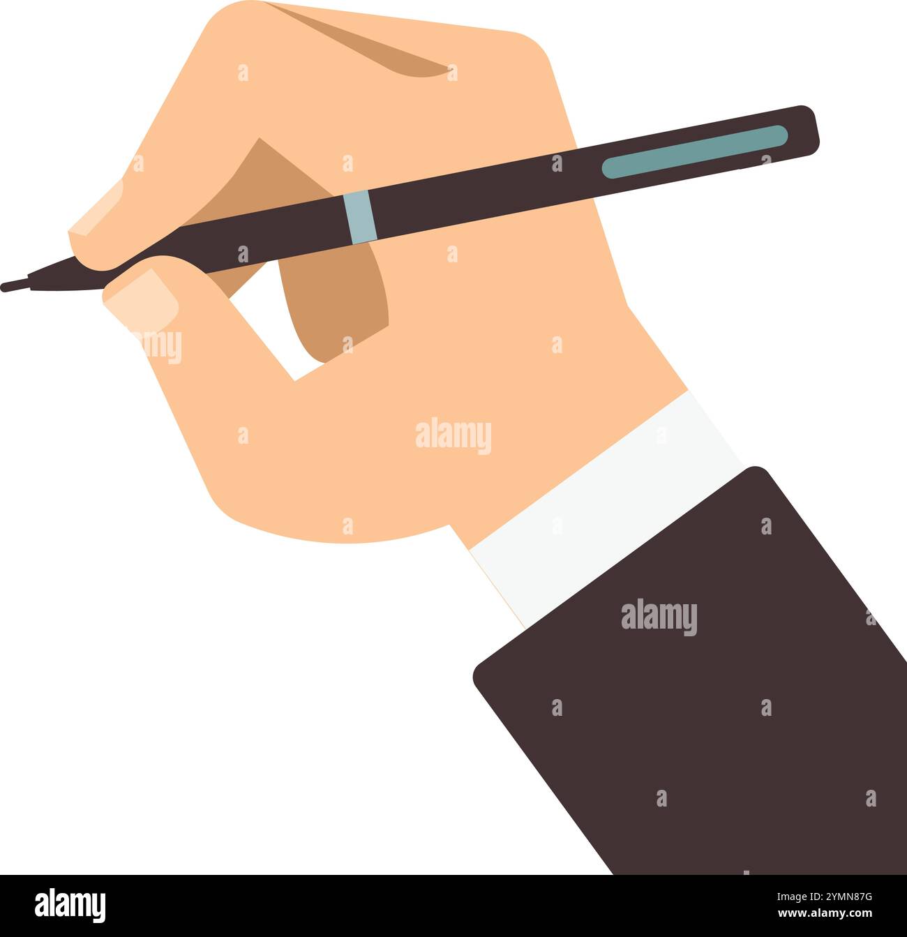 Farbsymbol für Handhalte-Stift. Handschriftensymbol isoliert auf weißem Hintergrund Stock Vektor