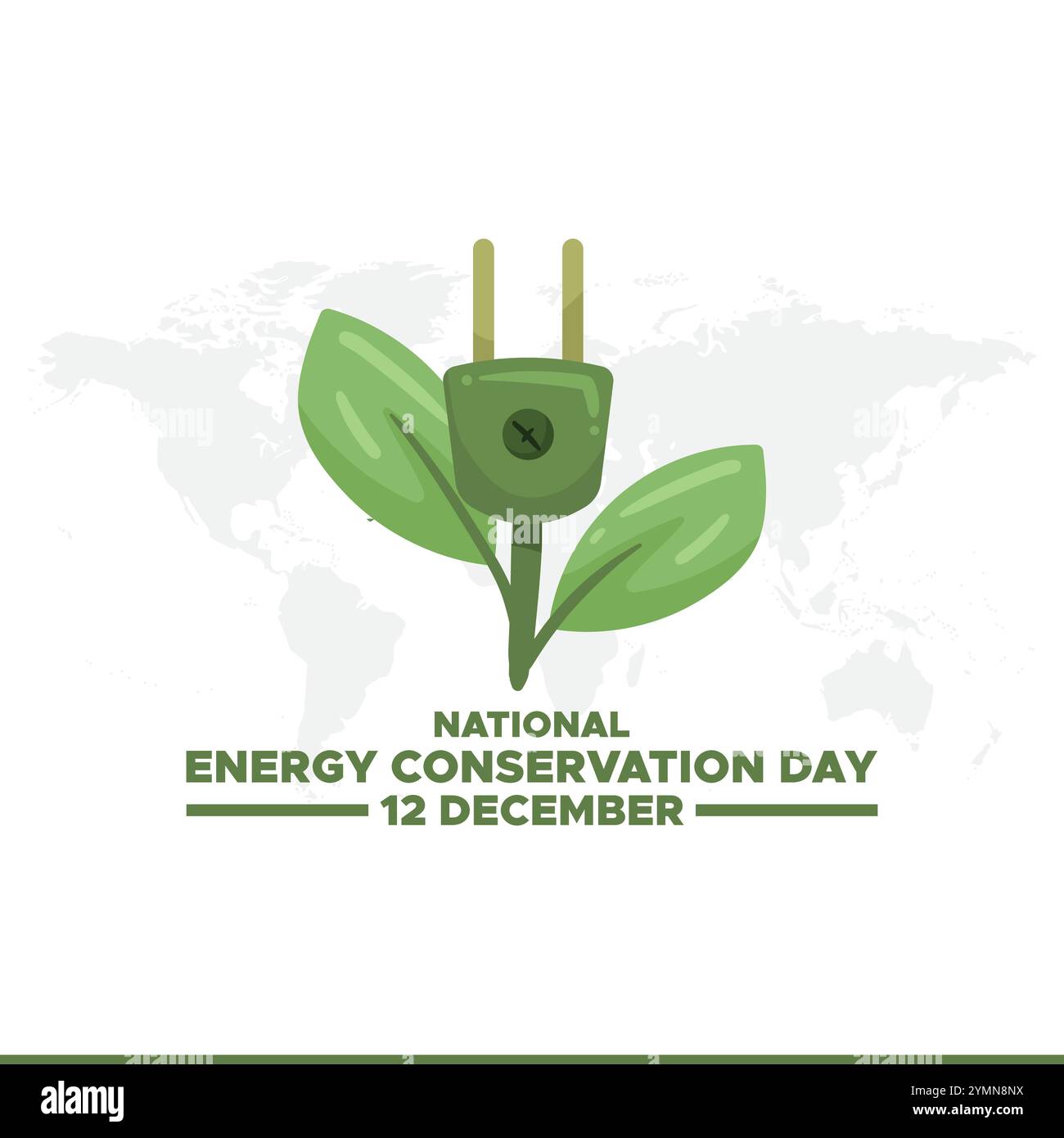 Nationaler Tag Der Energieeinsparung. Dezember. Vorlage für Hintergrund, Banner, Karte, Poster mit Textbeschriftung. Vektorabbildung. Stock Vektor