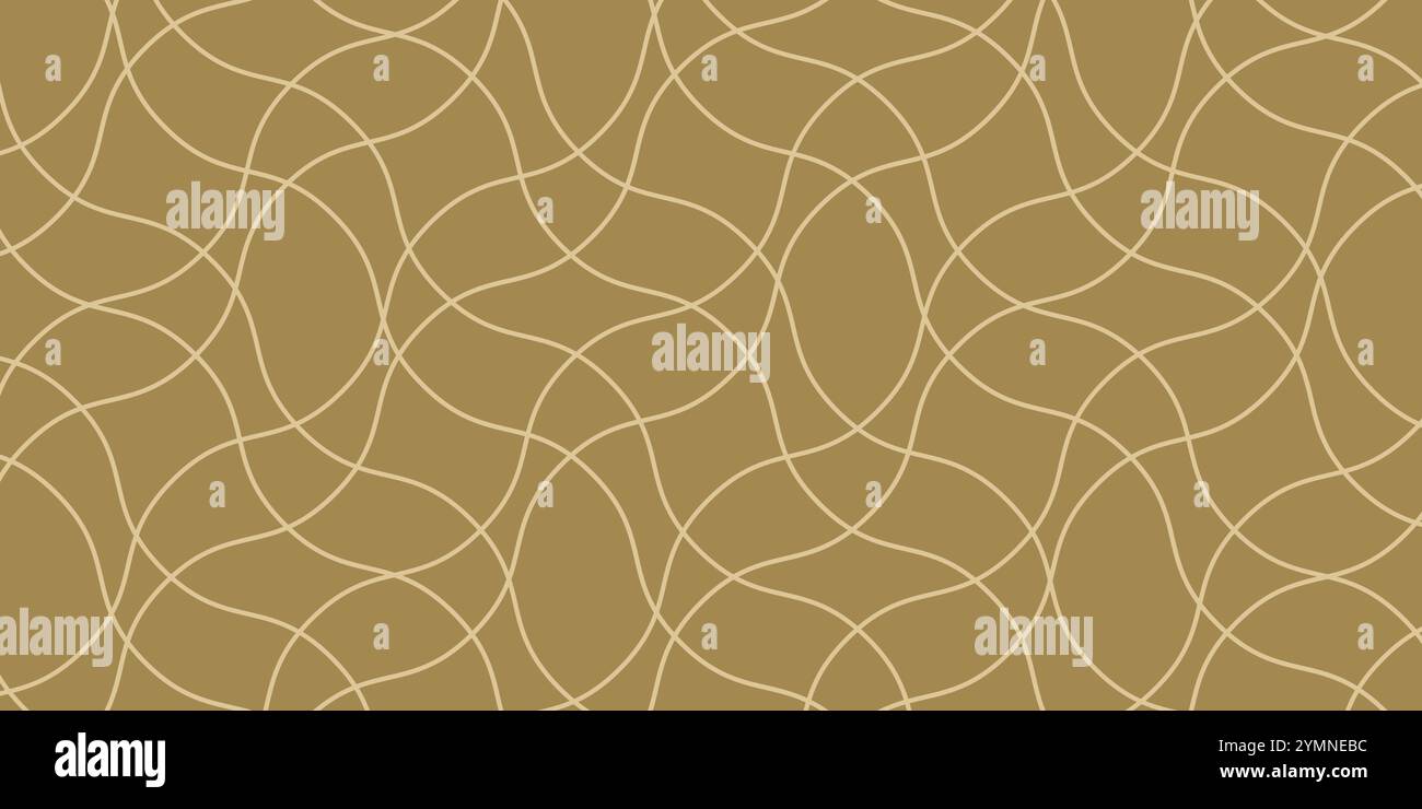 Beige und braune kurvige Linienmuster, abstrakter geometrischer Hintergrund, nahtlose Vektortextur, minimalistisches Design Stock Vektor