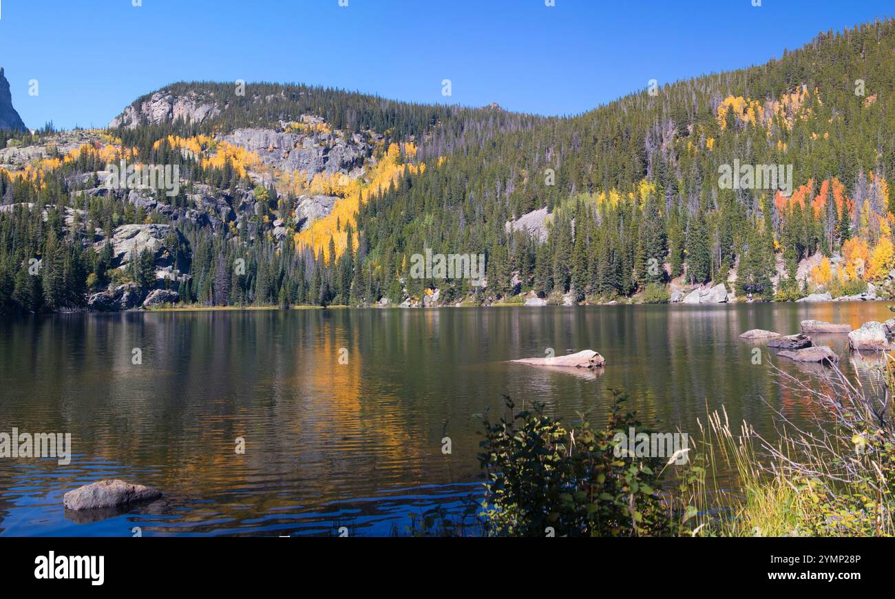 Bear Lake im Rocky Mountain National Park, Colorado, USA. Sitzen in einer Höhe von 9.450 Fuß (2.880 m) Stockfoto
