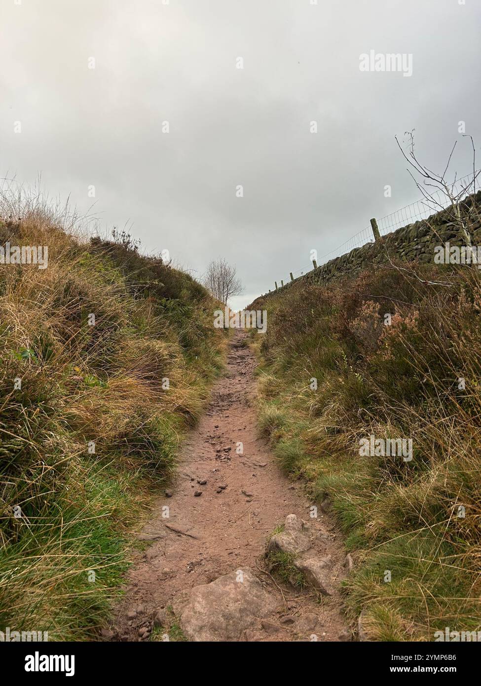 Pathway im Peak District, derbyshire, großbritannien - Smartphone-aufgenommenes Stockfoto