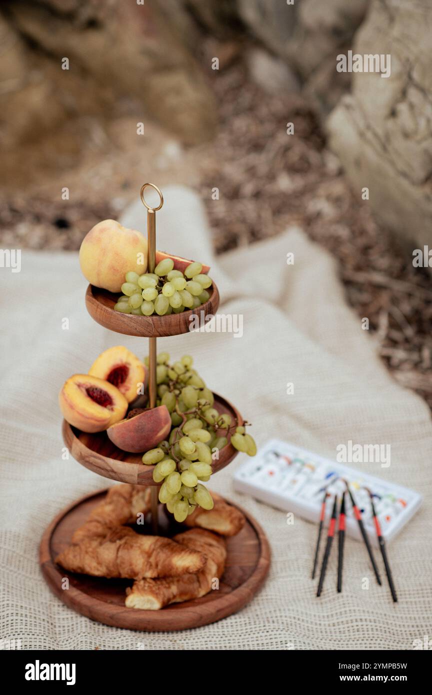 Hände mit der Malerei der Familienzeit Kunst Stockfoto