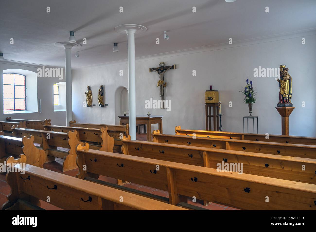 Krankenhaus des Heiligen Geistes, Gebetsraum, historische Altstadt, Bad Waldsee, Oberschwaben, Baden-Württemberg, Deutschland, Europa Stockfoto