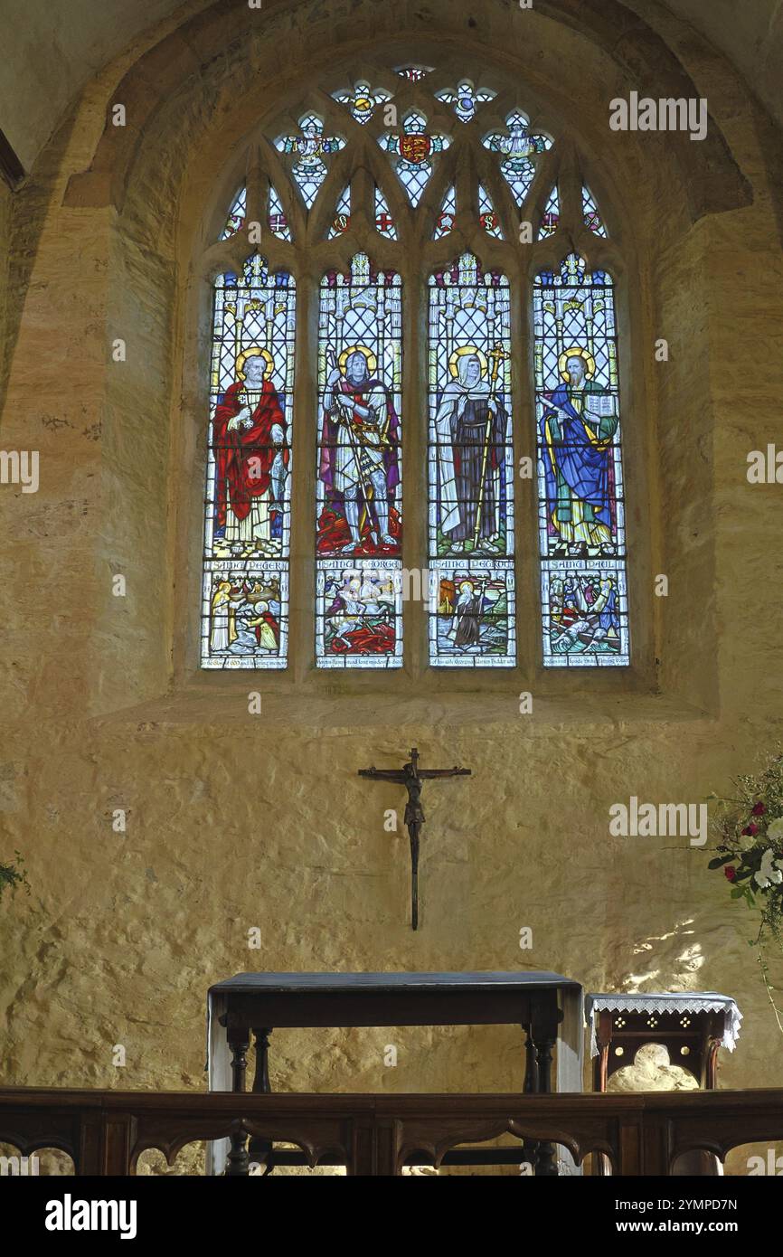 Dartmouth, Devon, Großbritannien, 15. Januar. Innenansicht der St. Petrox Church in Dartmouth, Devon am 15. Januar 2024 Stockfoto