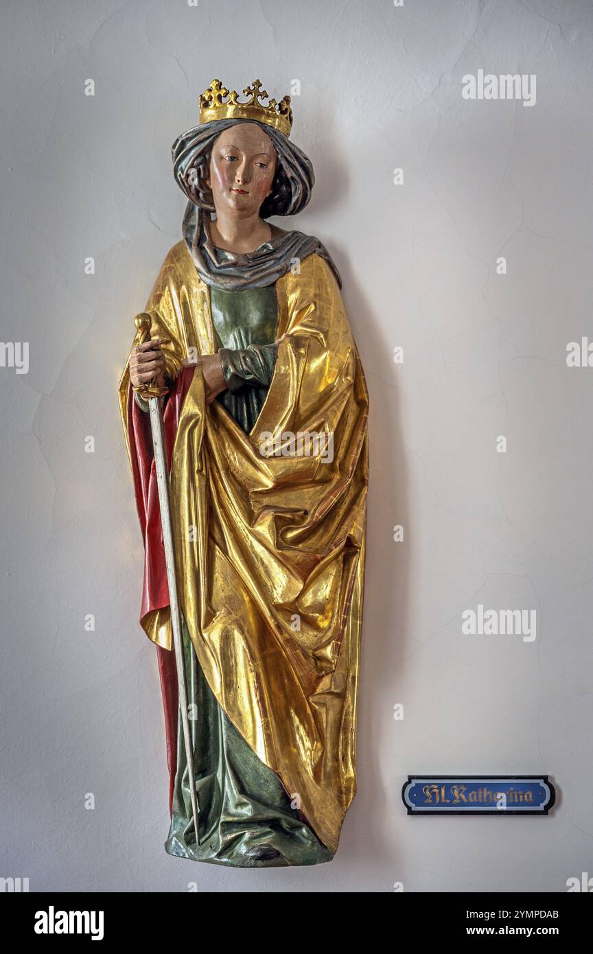 St. Katharina, Krankenhaus des Heiligen Geistes, Inneres, historische Altstadt, Bad Waldsee, Oberschwaben, Baden-Württemberg, Deutschland, Europa Stockfoto