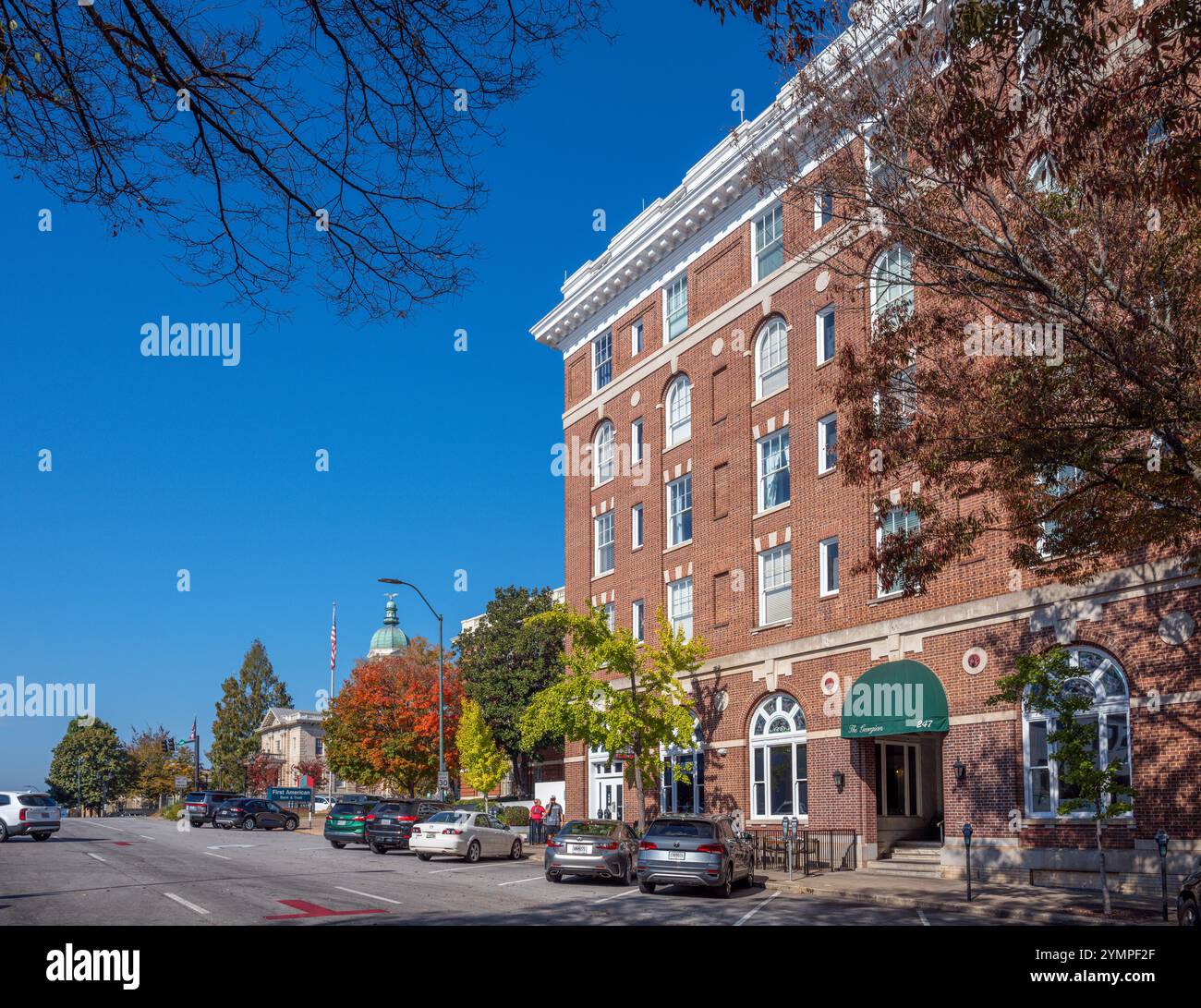 Historische Gebäude an der E Washington Street im Zentrum von Athen, Georgia, USA Stockfoto