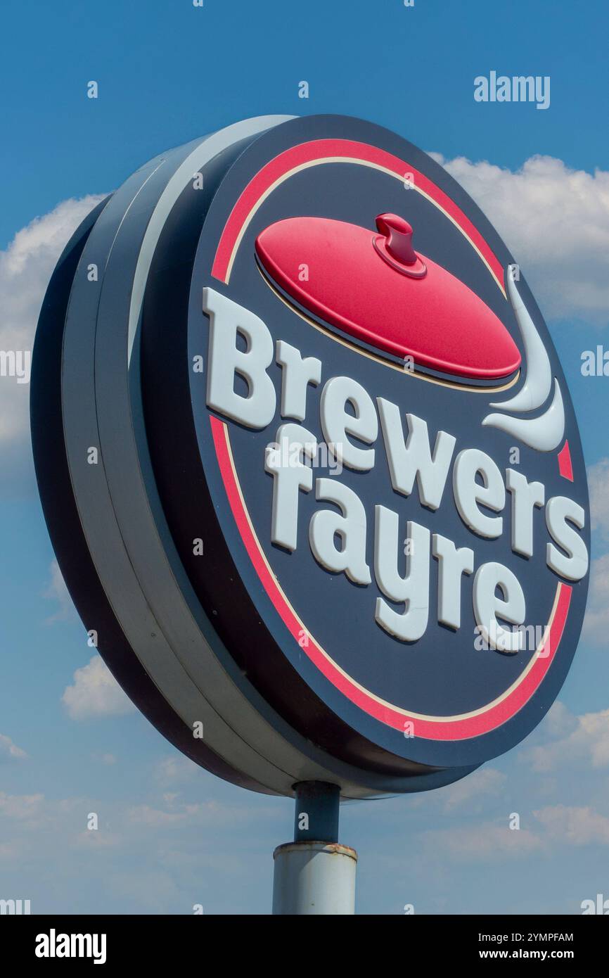 Brewers Fayer,Schild,National,Kette,Restaurant,Essen,Dink,Logo Stockfoto