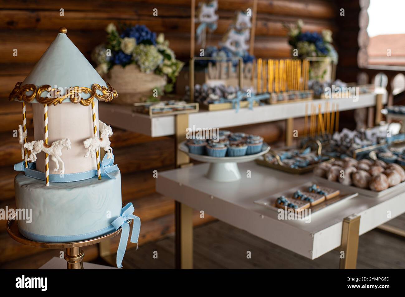 Schokoriegel auf einer Tauffeier Stockfoto