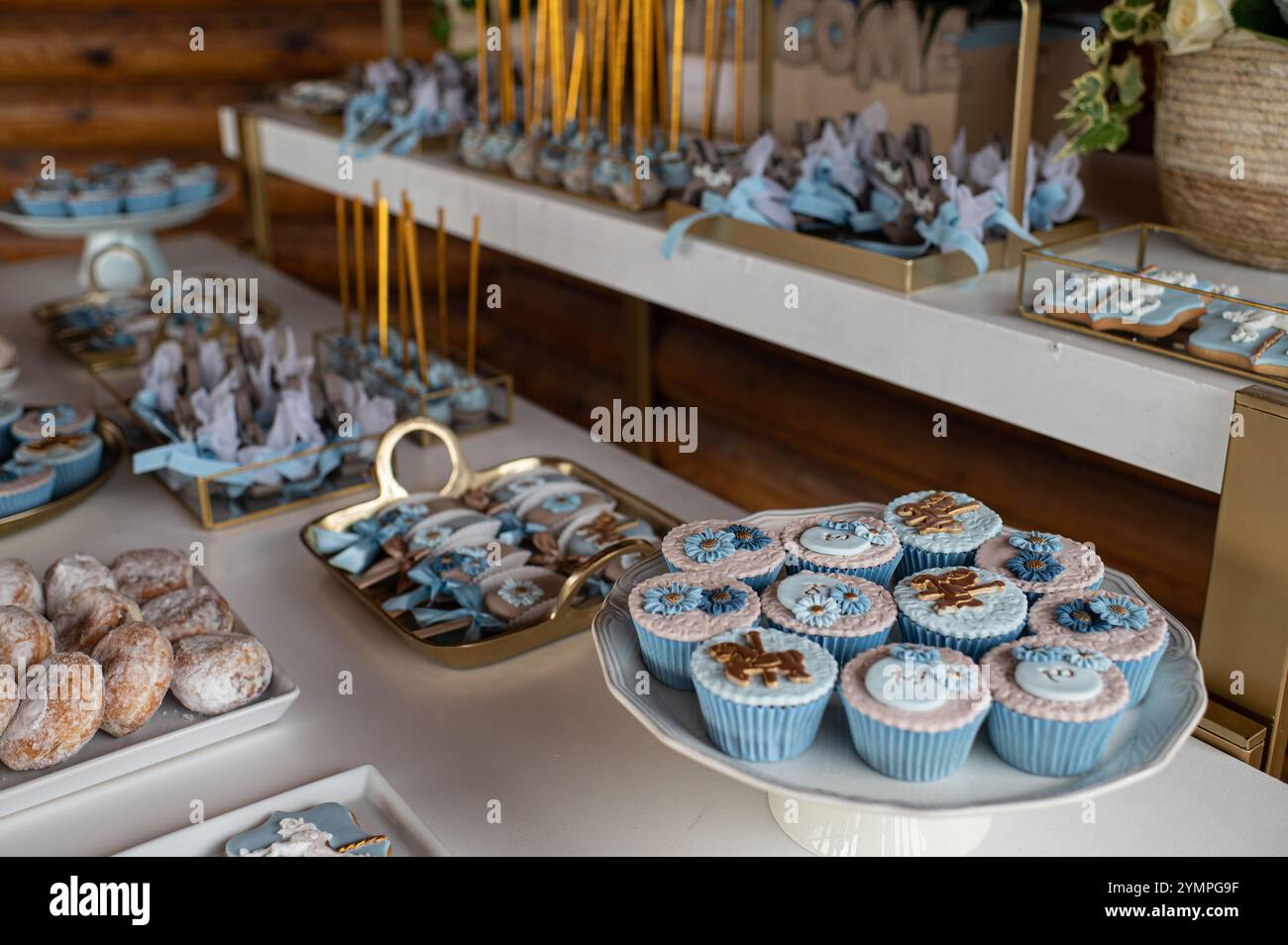 Schokoriegel auf einer Tauffeier Stockfoto