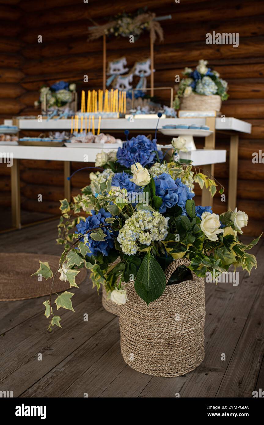 Schokoriegel auf einer Tauffeier Stockfoto