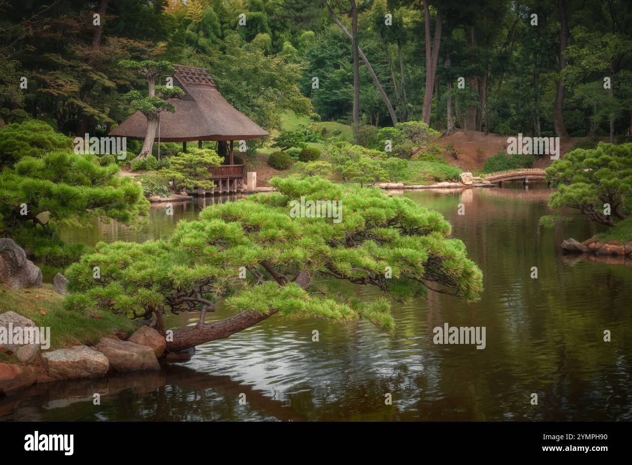 Shukkei-en Ziergarten in Hiroshima, Japan Stockfoto