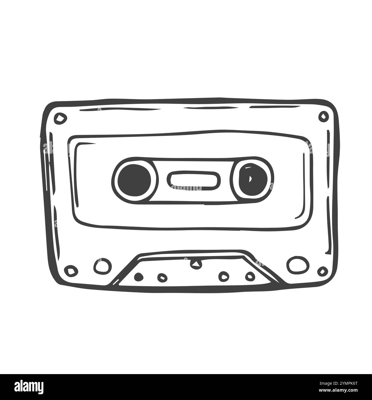 Kritzelstil Kassettenband-Vektor-Illustration Stock Vektor