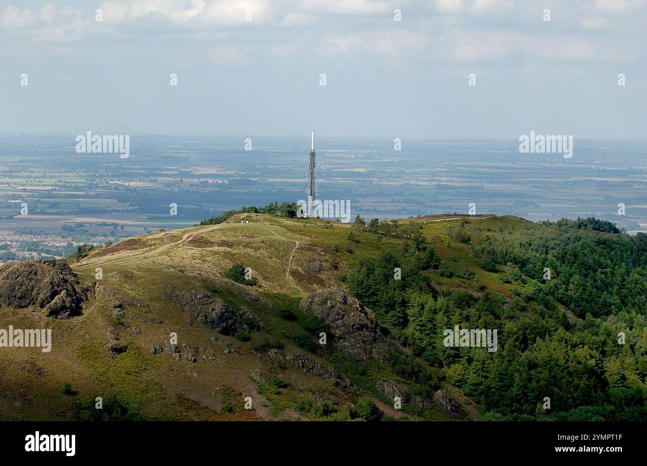 Luftaufnahme des Wrekin Hill in Telford, Shropshire Stockfoto