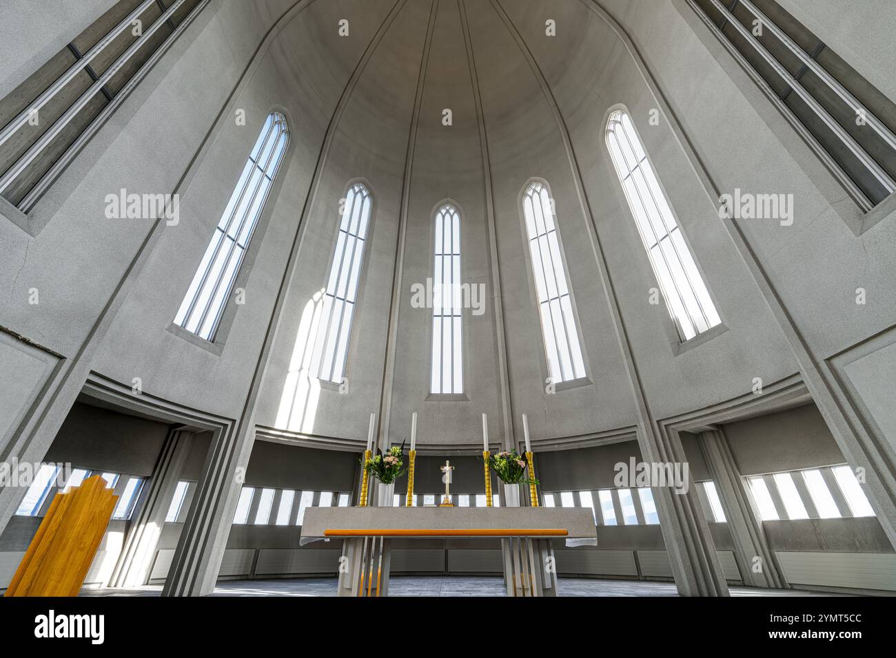 Kirche von Hallgrímur (Hallgrímskirkja). Reykjavík, Island Stockfoto