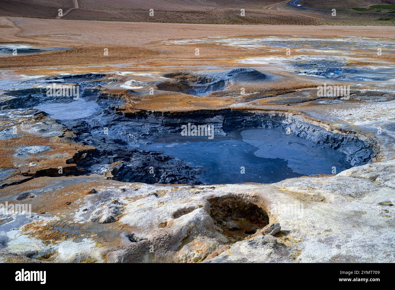 Námafjall Geothermisches Gebiet. Reykjahlíð, Nordosten Islands Stockfoto