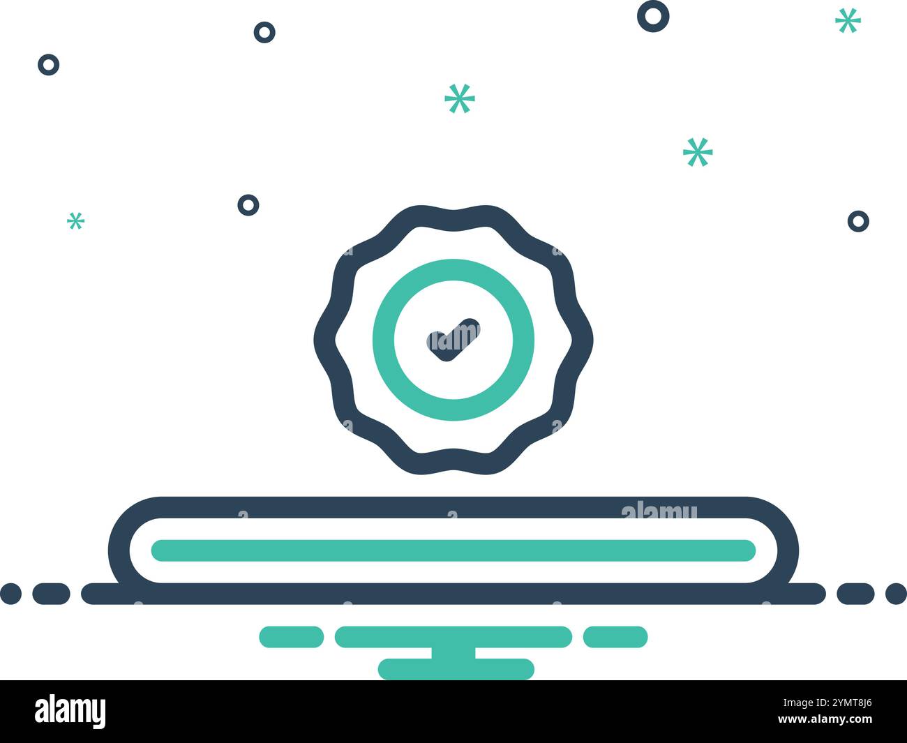 Symbol für erfolgreichen Download, Pfeil Stock Vektor