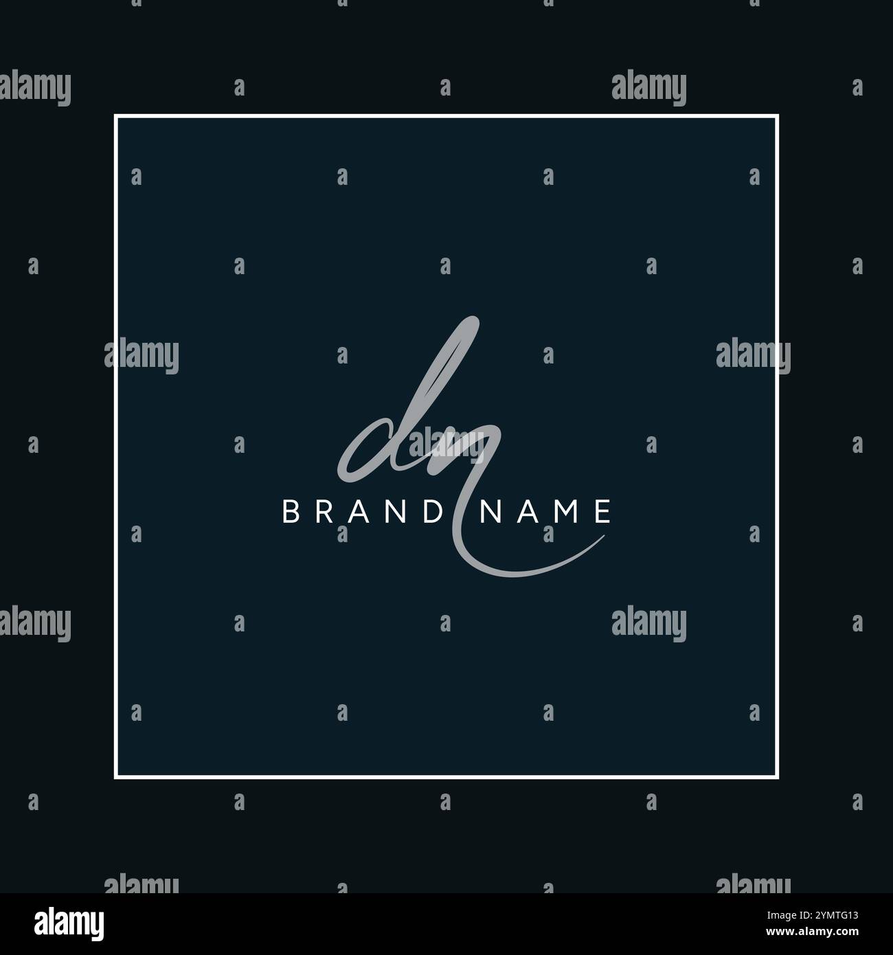 Einfaches Signature-Logo für Alphabet DN – handschriftliche Signatur für Fotografie- und Modegeschäfte Stock Vektor