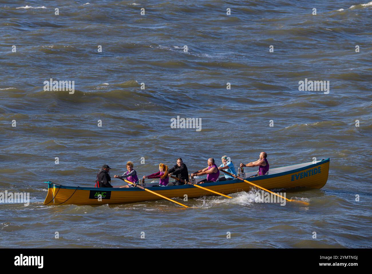 Pilotenrennen auf der Severn-Mündung bei rauer See Stockfoto